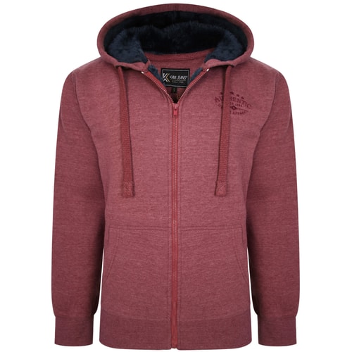 KAM Denim Apparel Sherpa Lined Hoody Burgundy